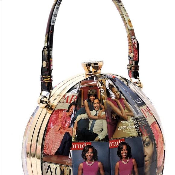 OBAMA Satchel 🦋NWT Magazine Patch Stripe Frame - Picture 2 of 5